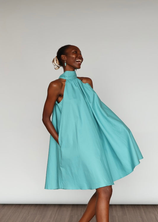 Cindy Cotton Dress - Baby Blue