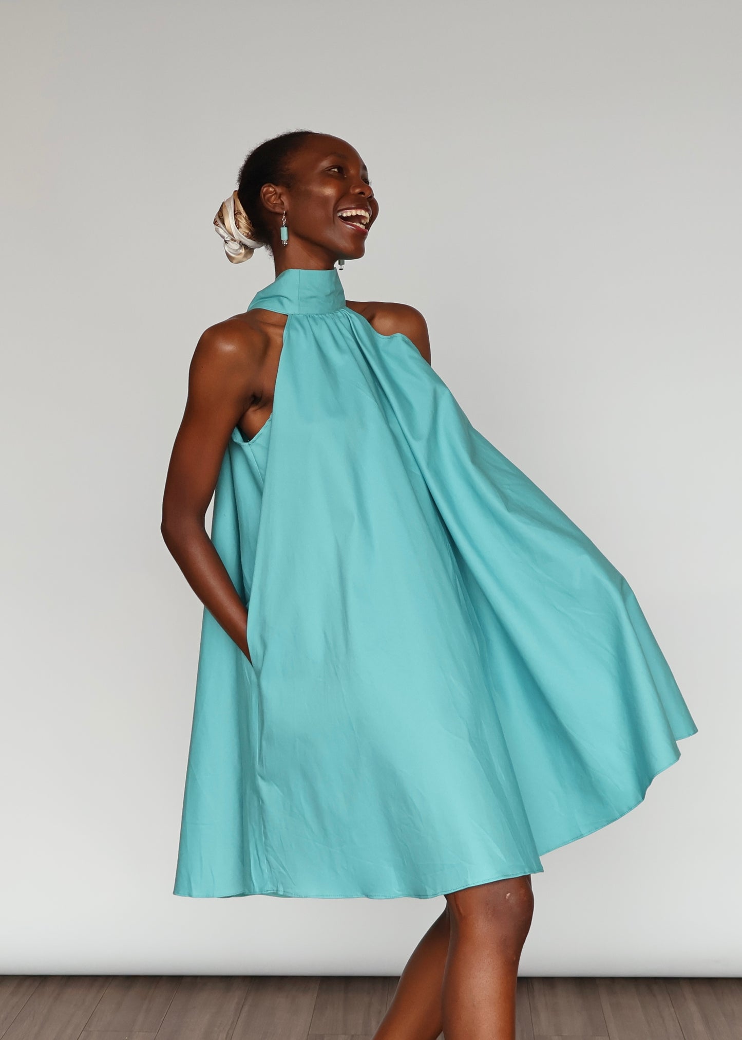 Cindy Cotton Dress - Baby Blue