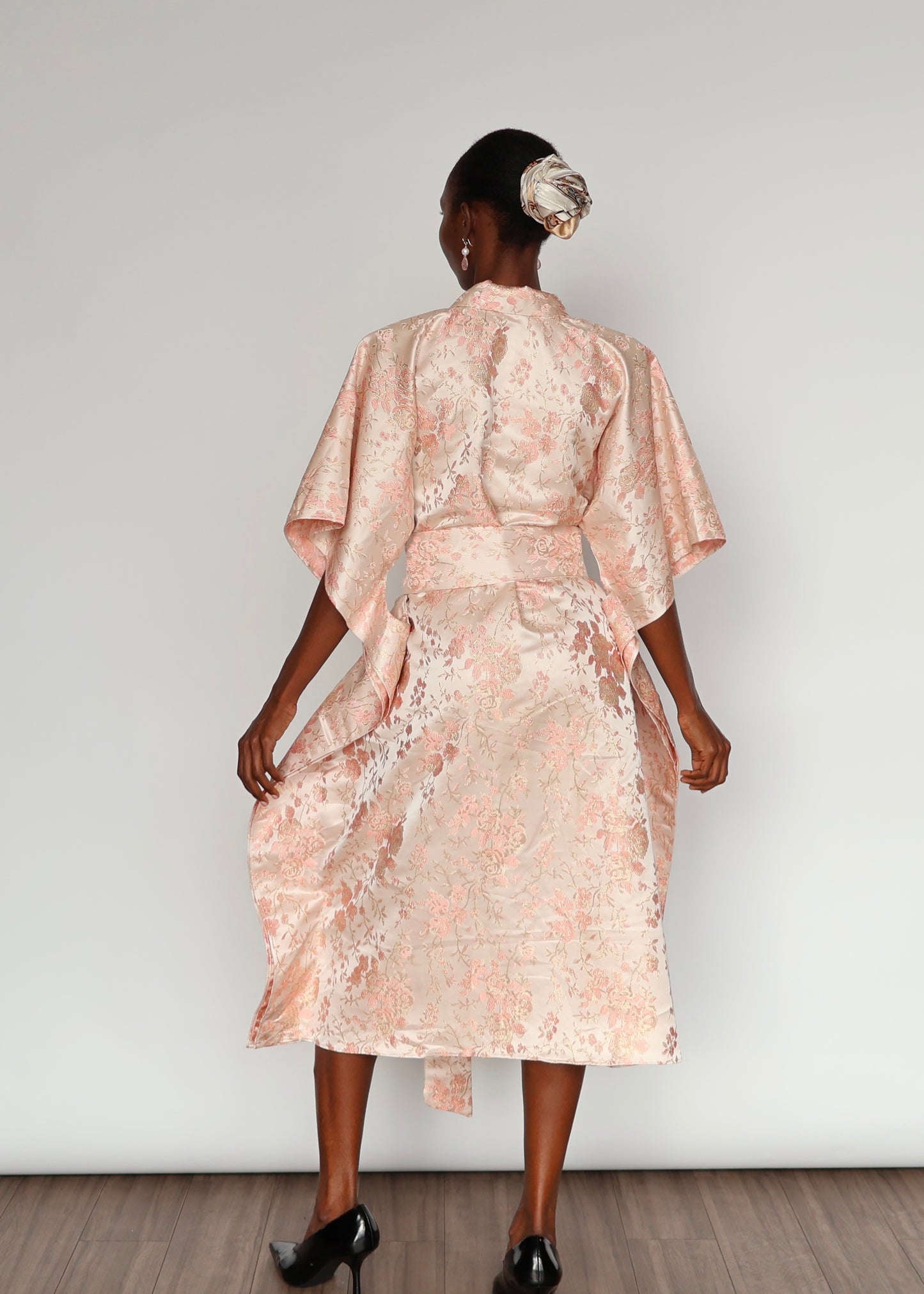 Aryana Structured Brocade Dress - Baby Pink