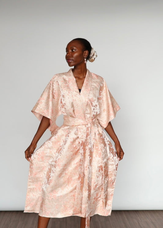 Aryana Structured Brocade Dress - Baby Pink