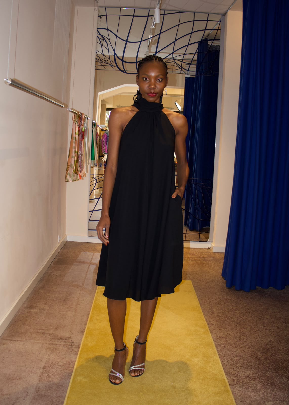 AMARA REVERSIBLE SLEEVELESS DRESS- BLACK