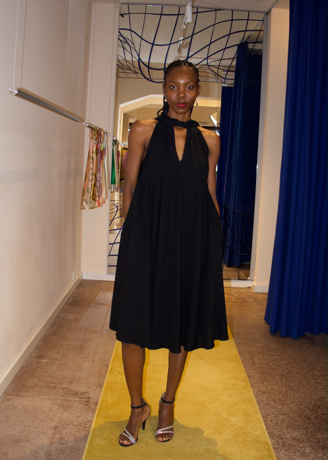 AMARA REVERSIBLE SLEEVELESS DRESS- BLACK