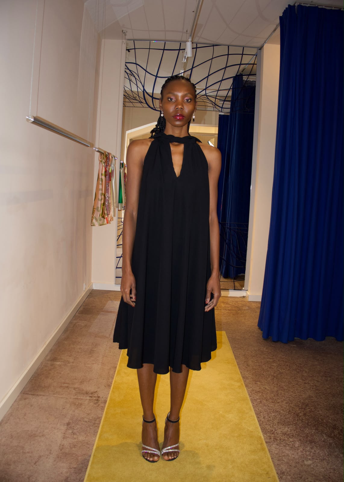 AMARA REVERSIBLE SLEEVELESS DRESS- BLACK