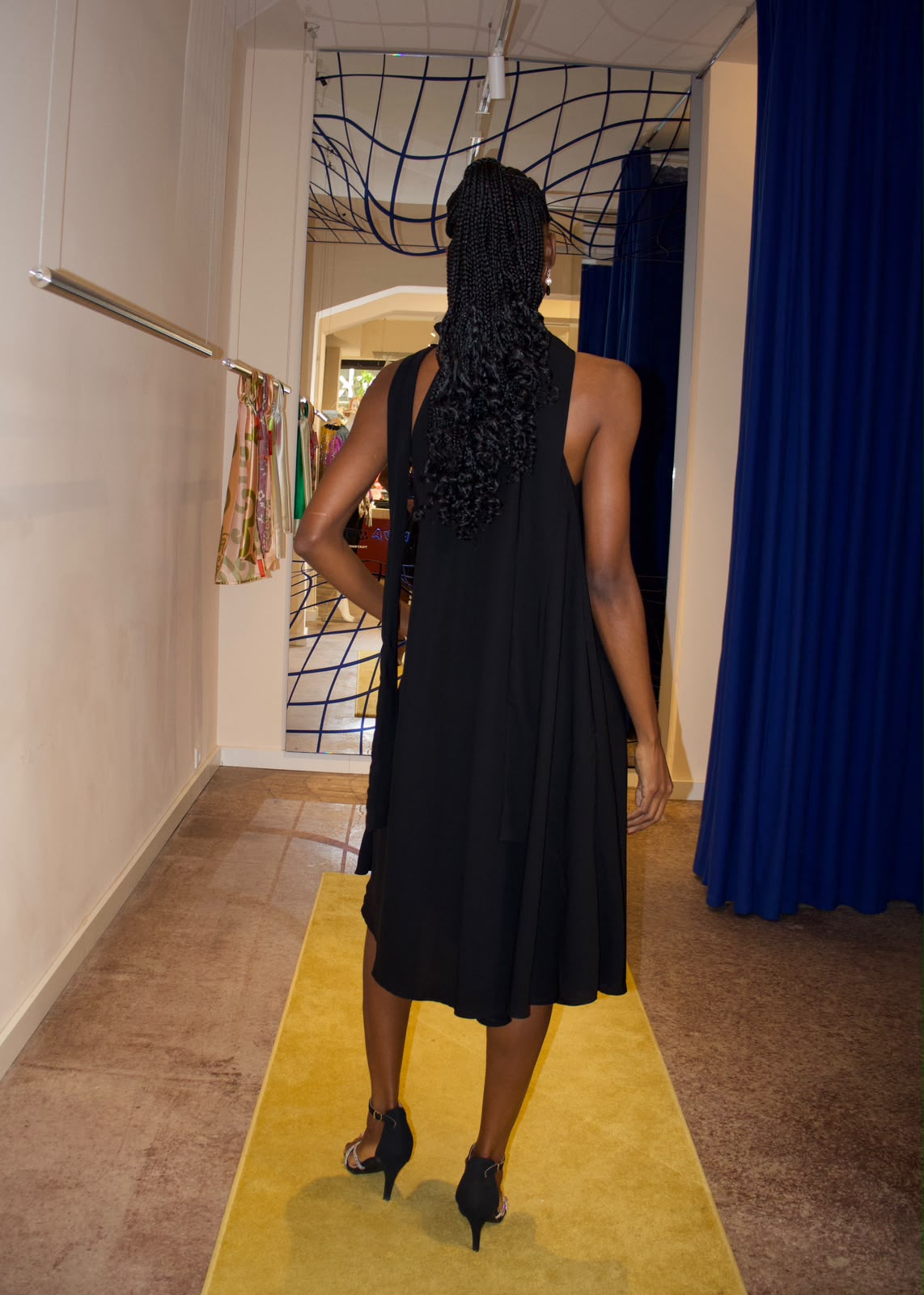 AMARA REVERSIBLE SLEEVELESS DRESS- BLACK