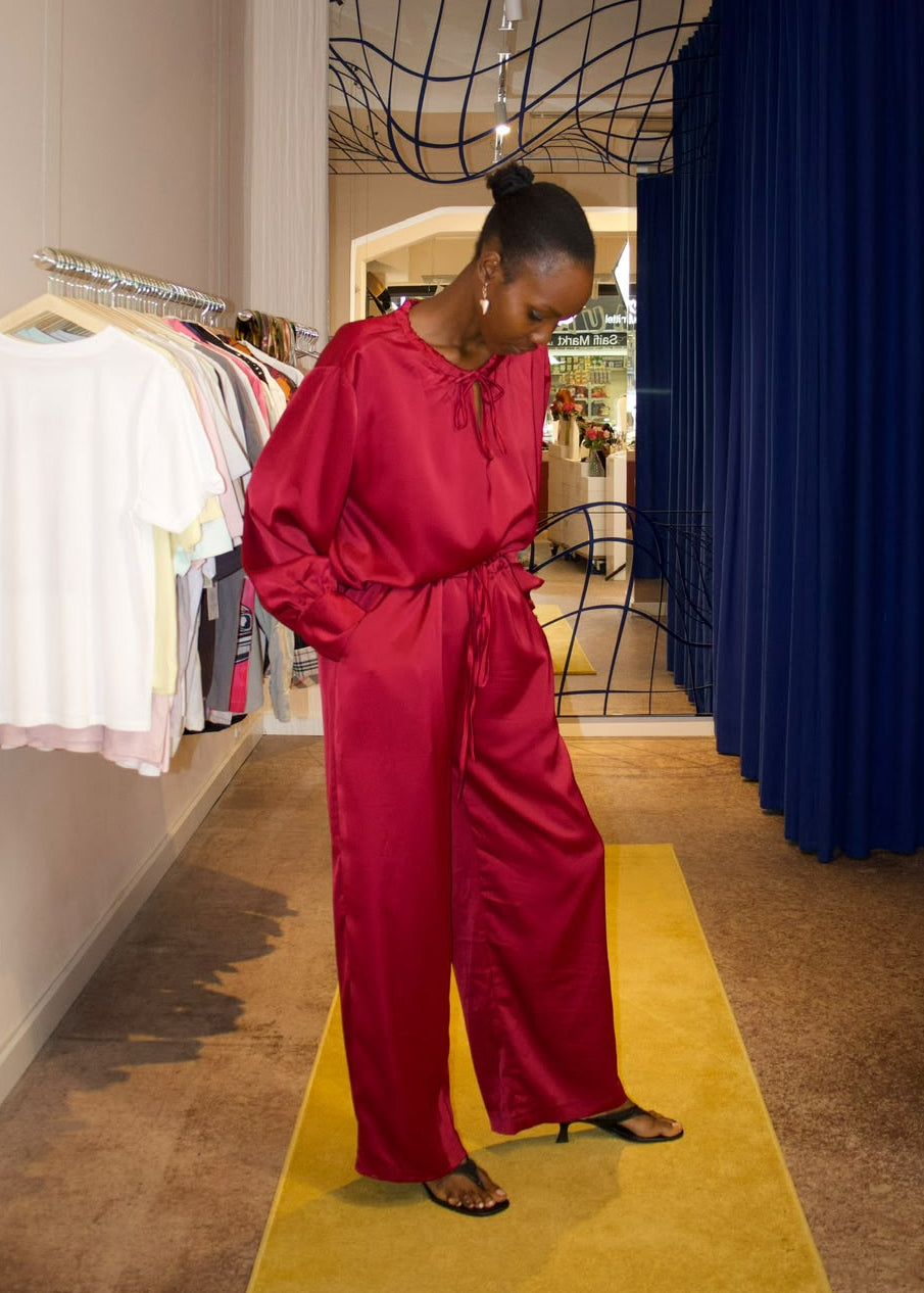 Zuri Relaxed Two-Piece Set – Ruby